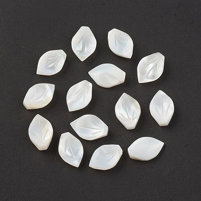 Natural Sea Shell Beads, Top Drilled Beads, Leaf