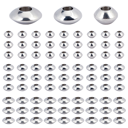 90Pcs 3 Style Brass Spacer Beads, Disc