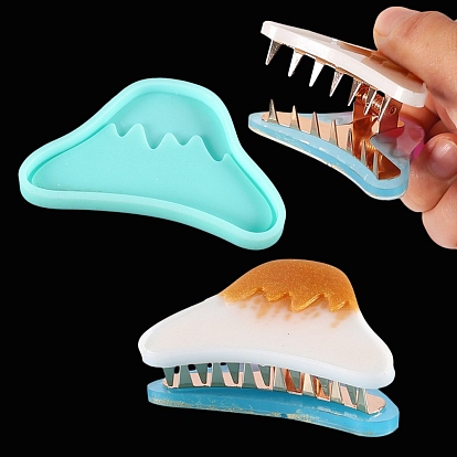 Pinza de pelo de garra cabujón moldes de silicona, moldes de resina, para resina uv, fabricación de joyas de resina epoxi, nube