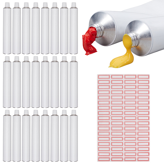 Пустой алюминиевый тюбик для масляной краски, самоклеящаяся пустая этикеточная бумага, прямоугольные