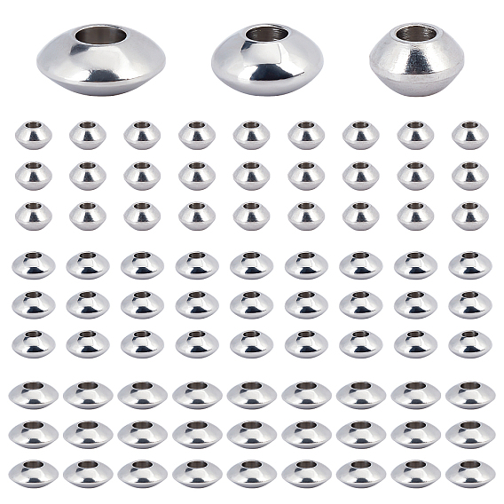 90Pcs 3 Style Brass Spacer Beads, Disc