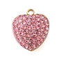 304 Edelstahl Strass Anhänger, Herzanhänger, mit Emaille