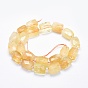 Natural Citrine Beads Strands, Faceted, Cuboid