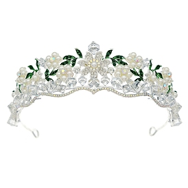 Свадебная корона в стиле барокко со стразами и жемчугом, сплав волос, свадебные диадемы