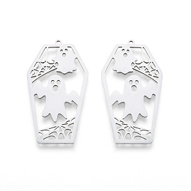 Хэллоуин 201 из нержавеющей стали подвески, лазерная резка, гроб с призраком