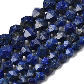 Нитки бусины из натурального ляписа-лазури, звезды вырезать круглые бусы, граненые
