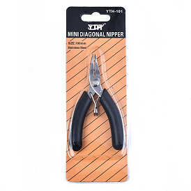 Alicates de acero inoxidable mini alicates diagonales, cortador a ras, Ferroníquel, con mango de pvc