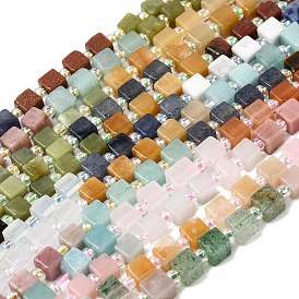 Cmешанные драгоценный камень бисер нитей, кубические, с бисером