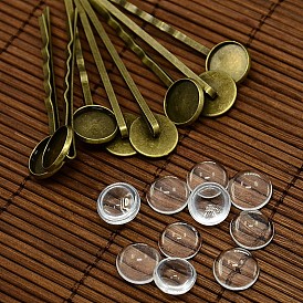 12мм прозрачно ясный куполообразное стекло кабошон покрытие для утюга волос заколка поделок решений, 54x14 мм