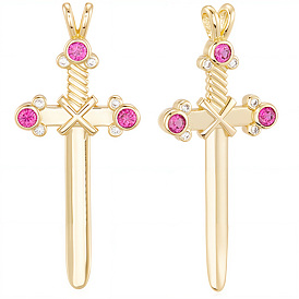 10 кулоны из латуни с микрочастицами и кубическим цирконием., крест прелести