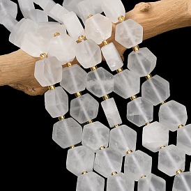 Природных кристаллов кварца бисер нитей, горного хрусталя, форма шестиугольника, с бисером