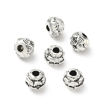 Тибетский стиль цветка сплава разделительные бусины, 5x4.5 мм, отверстие : 1.7 мм