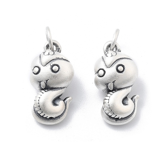 Изысканные серебряные подвески, 3d змеиные амулеты, с перемычками и 999 штампом