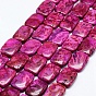 Natural Crazy Lace Agate Beads Strands, Rectangle, Dyed