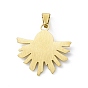 Vacuum Plating 304 Stainless Steel Resin Pendants, Golden, Sun Charms with Evil Eye