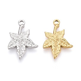 304 подвески из нержавеющей стали в виде кленовых листьев, ионное покрытие (ip)