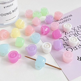 Transparent Acrylic Beads, Imitation Jelly, Cup