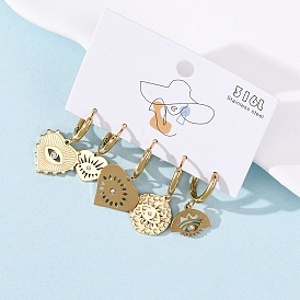 5 шт. 304 серьги-кольца из нержавеющей стали с кристаллами и стразами, сердцевидные, плоские, круглые и полукруглые