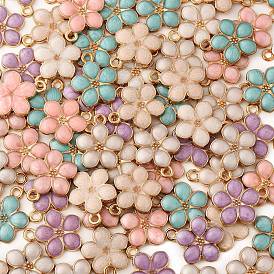 Подвески из эмалевого сплава с покрытием из легкого золота, цветок