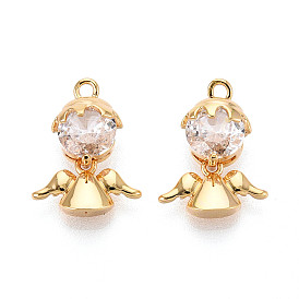 Латунные микро проложить кубического циркония прелести, ангел