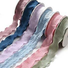 Polyester Ruffled Ribbon, Pleated Ribbon, for Gift Wrapping, Bow Tie Making