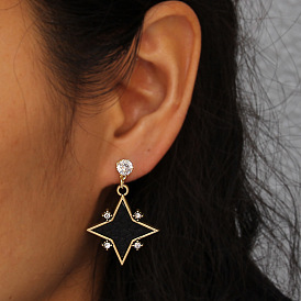 925 Silver Star Earrings - Fashionable Leather Ear Accessories for OL