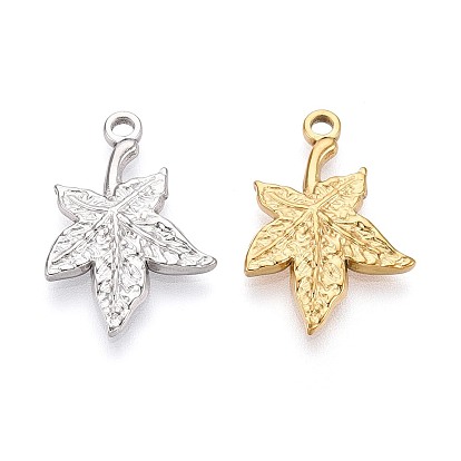 304 подвески из нержавеющей стали в виде кленовых листьев, ионное покрытие (ip)