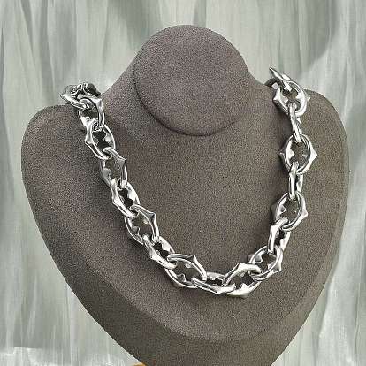 304 ожерелья из овальных звеньев цепи с шипами из нержавеющей стали для женщин и мужчин