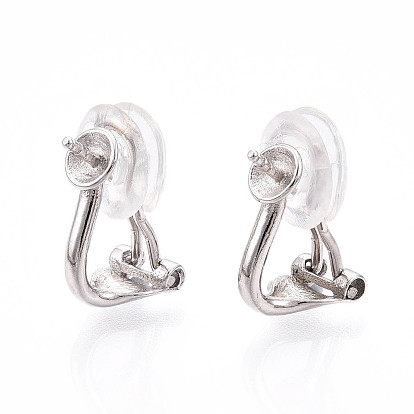 925 серебристые зажимные серьги, серьги-гвоздики для полусверленных бусин