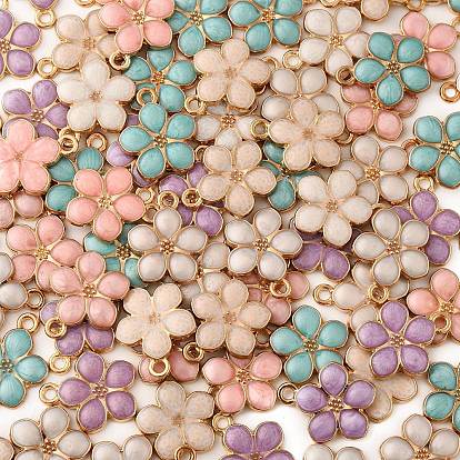 Подвески из эмалевого сплава с покрытием из легкого золота, цветок