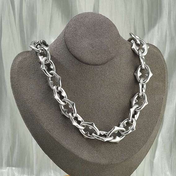 304 ожерелья из овальных звеньев цепи с шипами из нержавеющей стали для женщин и мужчин