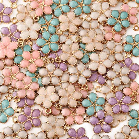 Подвески из эмалевого сплава с покрытием из легкого золота, цветок