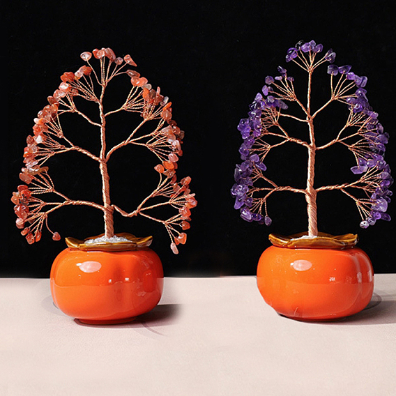 Украшения из драгоценных камней в виде денежного дерева, украшение домашнего офиса