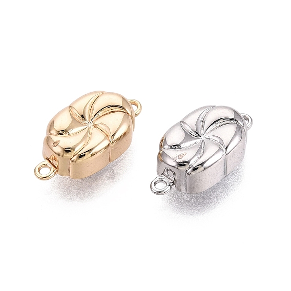 Латунные магнитные застежки, овал со спиральным вихрем