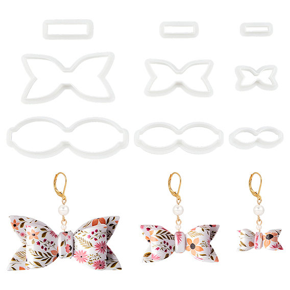 9шт. 3 стили пластиковые глиняные прессованные формы, резцы глины, инструменты для лепки из глины, для изготовления серьги diy, бантом