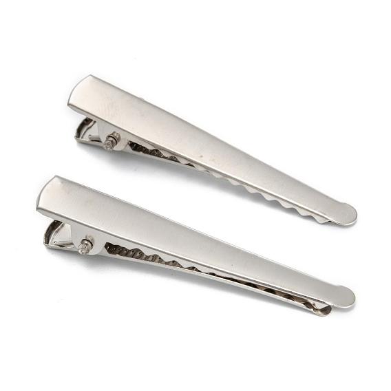 Haarspange Zubehör aus Eisen, 47.5x4~7x10 mm