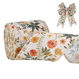 Полиэфирная лента, с железной проволокой, квартира с цветочным узором