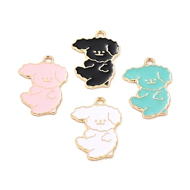 Zinc Alloy Pendants, with Enamel, Dog