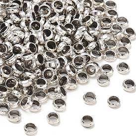 Perles à écraser en laiton , sans cadmium et sans plomb, 4mm, trou: 3 mm, environ 10000 PCs / sachet 