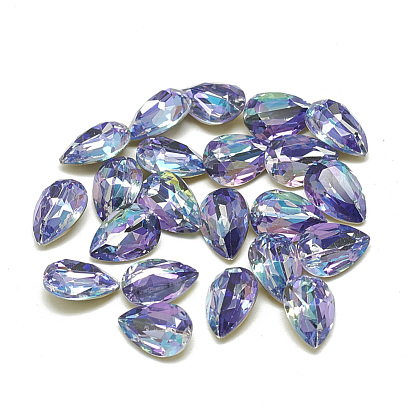 Сделай сам указал назад k 9 стеклянные кабошоны со стразами, блестящий лазерный стиль, случайное цветное покрытие, блестящий лазерный стиль, граненые, капля