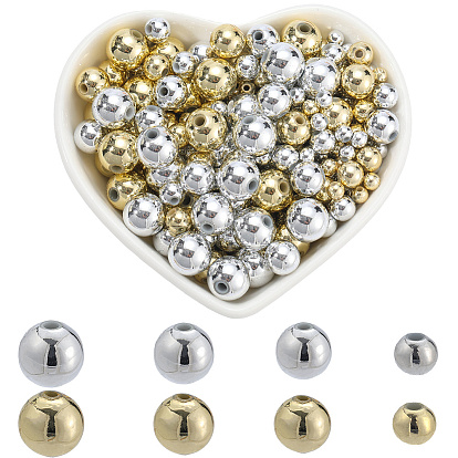 1000шт 8 стили бусины из АБС-пластика, экологичные гальванические бусины, круглые