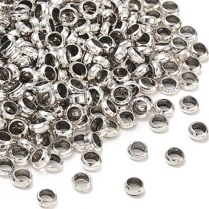 Perles à écraser en laiton , sans cadmium et sans plomb, 4mm, trou: 3 mm, environ 10000 PCs / sachet 