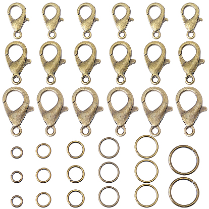 Карабин-лобстер из цинкового сплава, с железными открытыми кольцами, разнообразные