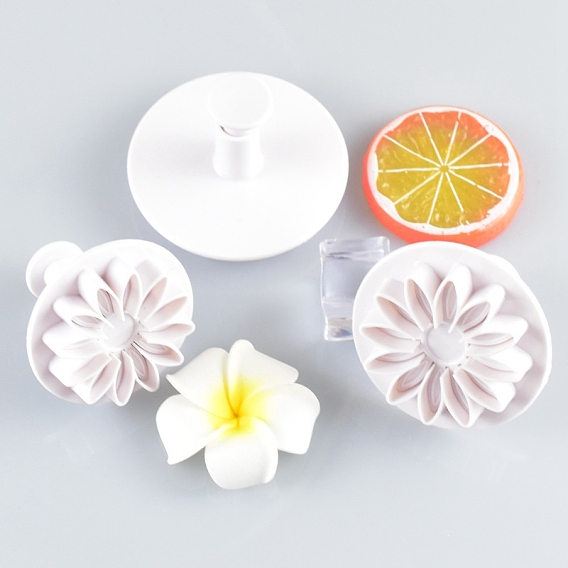 Набор пластиковых штампов для печенья с помадкой, печать печенья печенья впечатление, круглые с цветочным узором