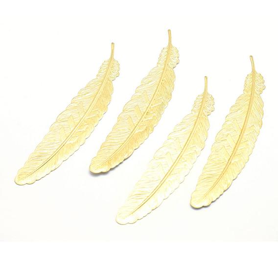 Brass Bookmarks, Lead Free & Cadmium Free & Nickel Free, Feather
