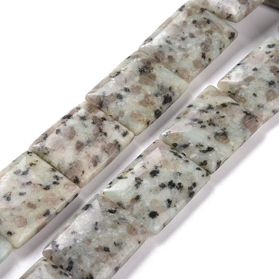 Jaspe de sésame naturel / perles de jaspe kiwi, rectangle