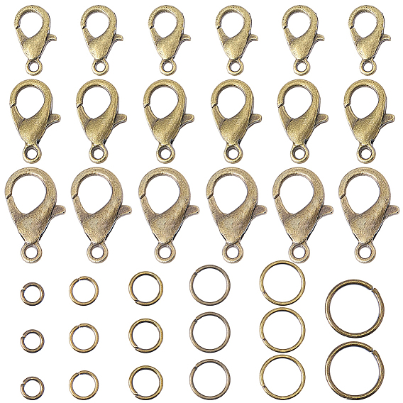 Карабин-лобстер из цинкового сплава, с железными открытыми кольцами, разнообразные