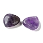 Natural Amethyst Heart Palm Stones, Crystal Pocket Stone for Reiki Balancing Meditation Home Decoration