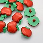 Акриловые пуговицы с хвостовиком, 1-луночное, окрашенные, яблоко