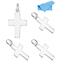 4pcs 925 breloques en argent sterling, avec des anneaux de saut, couleur argent plaqué, avec un chiffon de polissage 1pc